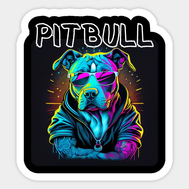 Graffiti Style - Cool Pitbull 1 - Pitbull - Sticker | TeePublic